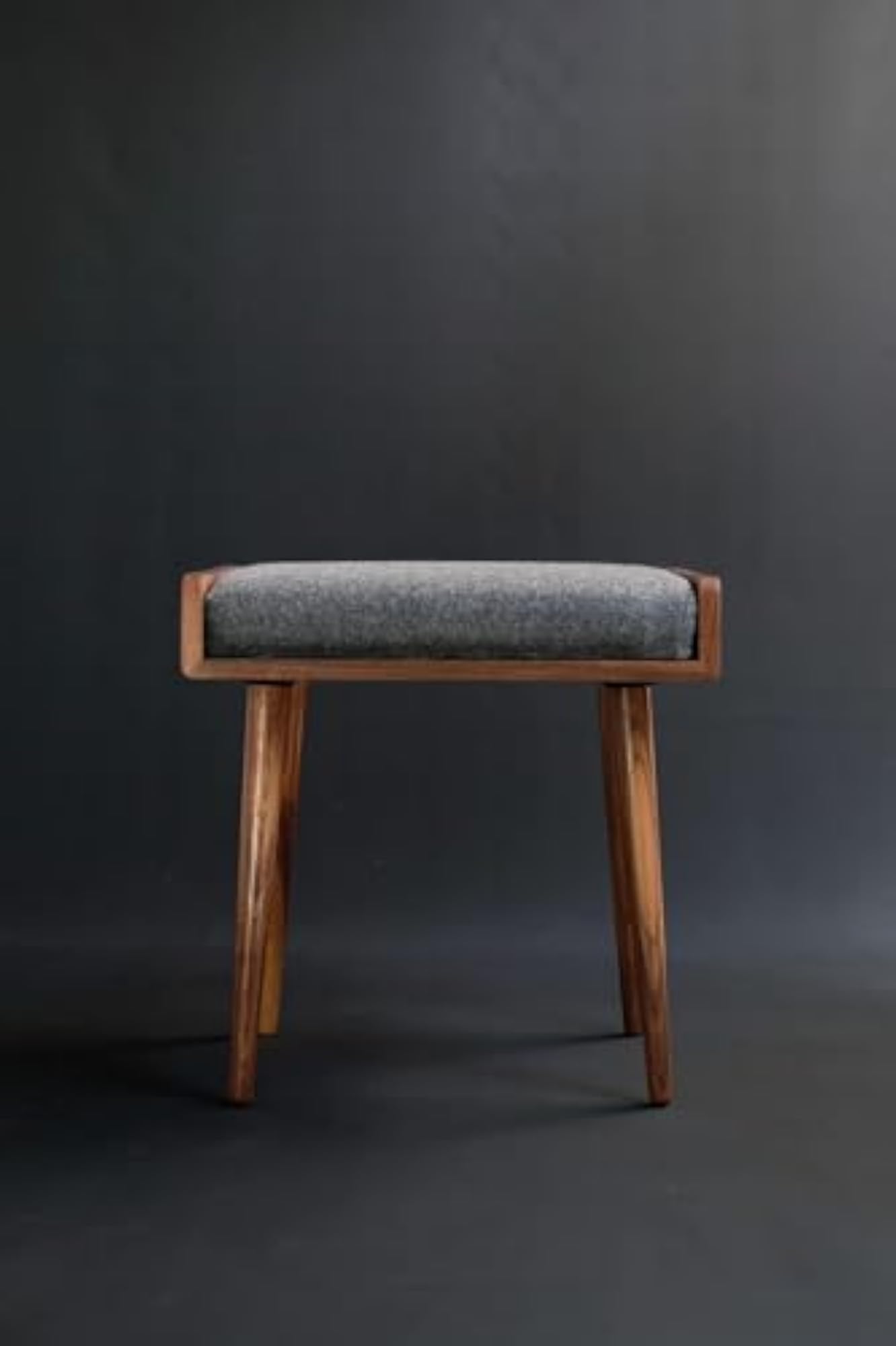 Solid Wood Upholstered Stool for Living Room